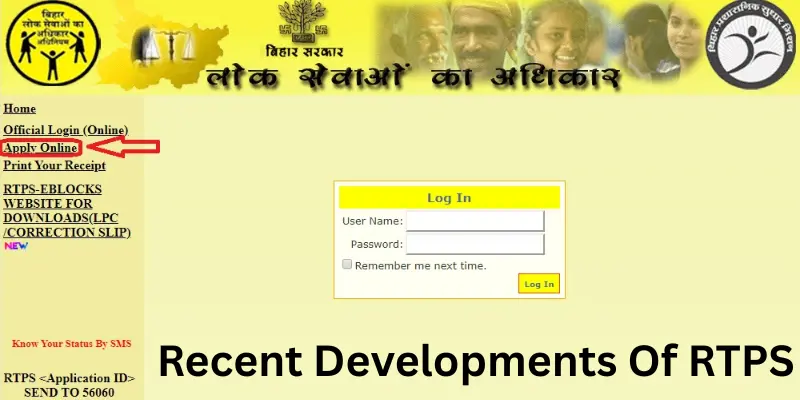 Recent Developments Of Latest Updates On RTPS Bihar Portal